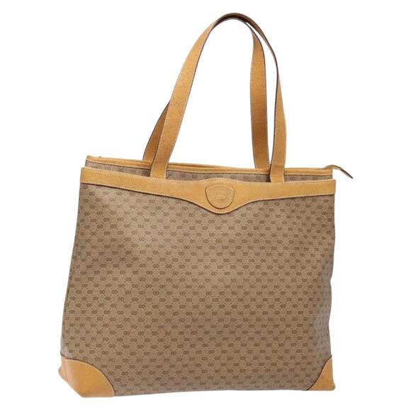 GUCCI Micro GG Supreme Tote Bag Pvc Beige Gold - Picture 1 of 16